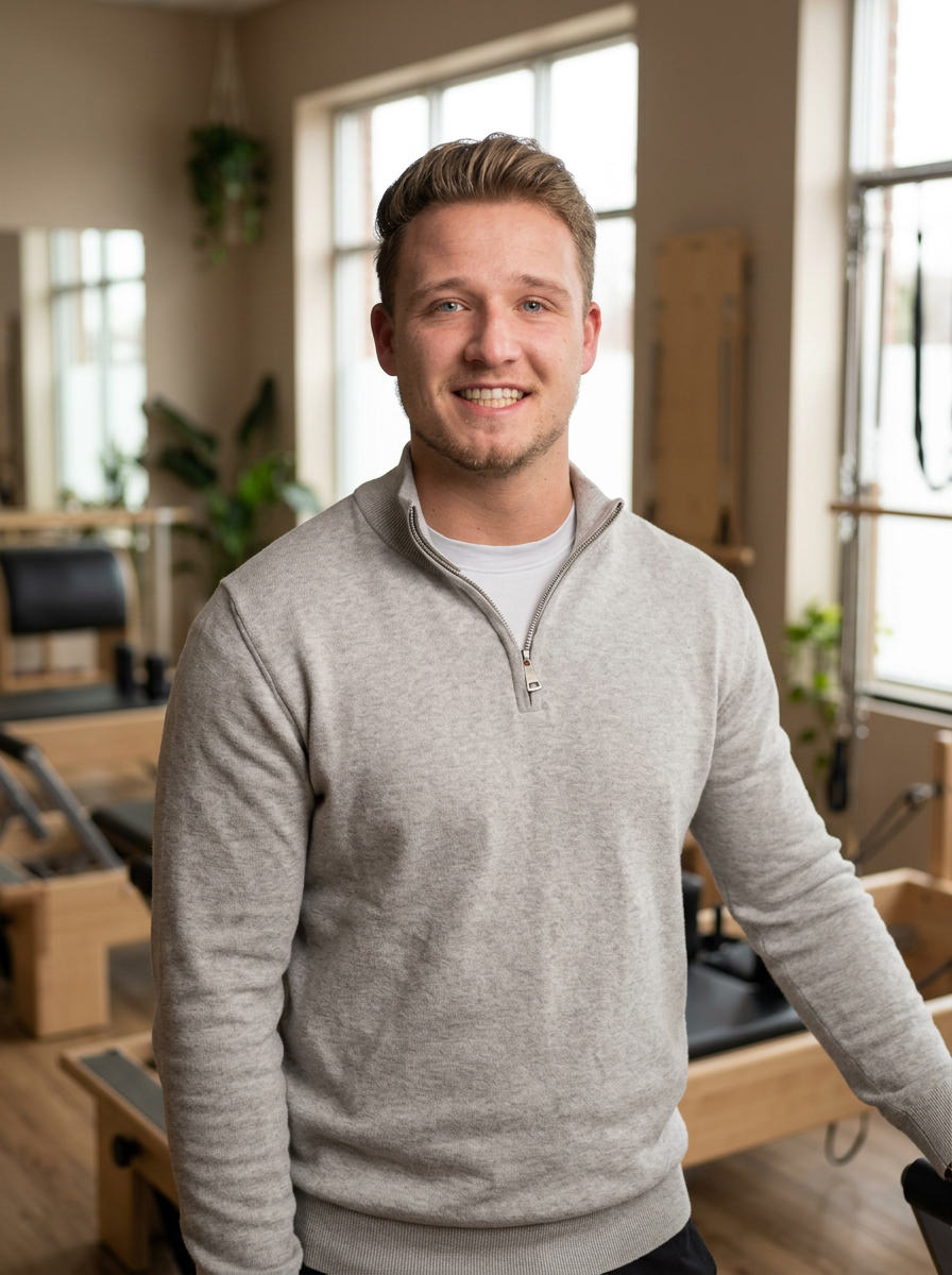 Thomas Oonk, account manager at Pilates Leads, inside a boutique Pilates studio
